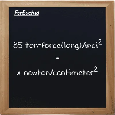 Contoh konversi ton-force(long)/inci<sup>2</sup> ke newton/centimeter<sup>2</sup> (LT f/in<sup>2</sup> ke N/cm<sup>2</sup>)